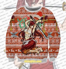 Sword Magic Erza Scarlet Anime 3D Printed Ugly Christmas Sweatshirt
