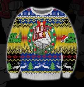 Talk To Me Goose Top Gun Blue 3D Printed Ugly Christmas Sweatshirt