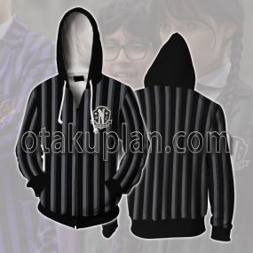 The Addams Family 2022 Wednesday Wednesday Addams School Uniform Cosplay Zip Up Hoodie