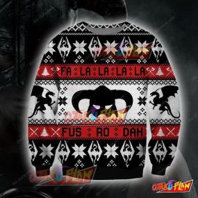 The Elder Scrolls Knitting Pattern 3D Print Ugly Christmas Sweatshirt