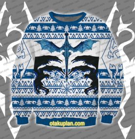 The Elder Scrolls Skyrim Dragon 3D Printed Ugly Christmas Sweatshirt