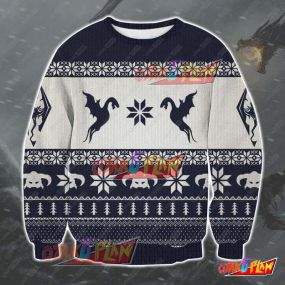 The Elder Scrolls V Skyrim 3D Print Ugly Christmas Sweatshirt V2