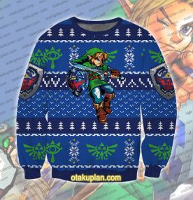 Zelda Blue 3D Printed Ugly Christmas Sweatshirt