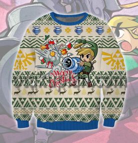Zelda The Minish Cap Happy Christmas 3D Printed Ugly Christmas Sweater