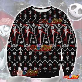 The Nightmare Before Christmas 3D Print Pattern Ugly Christmas Sweatshirt V2