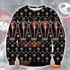 The Nightmare Before Christmas Knitting Pattern 3D Print Ugly Sweatshirt