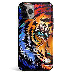 Tiger Eyes on you Tempered Glass iPhone Case