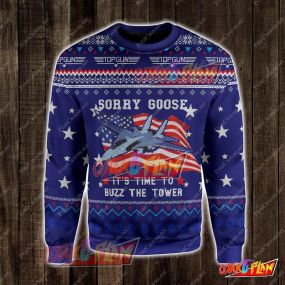 Top Gun Sorry Goose 3D Print Ugly Christmas Sweatshirt