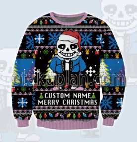 Undertale Sans Custom Name Ugly Christmas Sweatshirt