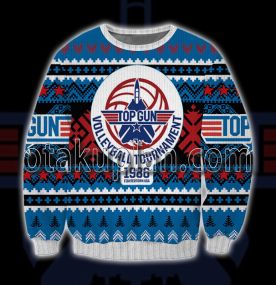 Volleyball Tournament Top Gun 3D Printed Ugly Christmas Sweatshirt