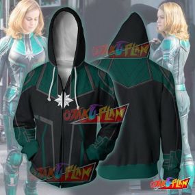 Avengers Infinity War Hoodie - Captain Marvel Green Suit Jacket