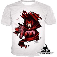 Extremely Dangerous Superhero Scarlet Witch Amazing White T-Shirt SW012