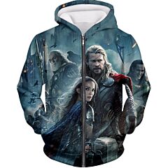 Cinematic Thor All Cool Characters Zip Up Hoodie Thor020