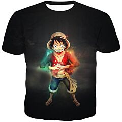 One Piece Captain of Straw Hats Monkey D Luffy Cool Black T-Shirt OP032