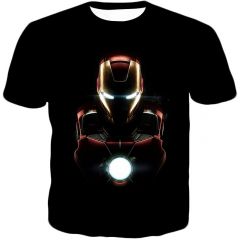 Superhero Iron Man Black T-Shirt IM037