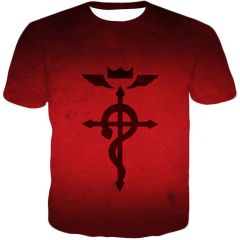 Fullmetal Alchemist Super Cool Mystical Alchemical Symbol Flamel Awesome Red T-Shirt FA038