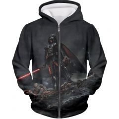 Star Wars Deadly Darth Vader Action Cool Graphic Zip Up Hoodie SW056
