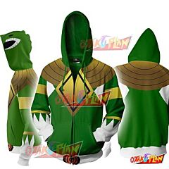 Power Rangers Green Zip Up Hoodie Jacket