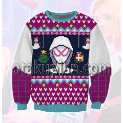 Across The Spider Verse Spider Gwen 3D Printed Ugly Christmas Sweatshirt