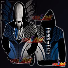 Attack On Titan Blue And Black Zip Up Hoodie