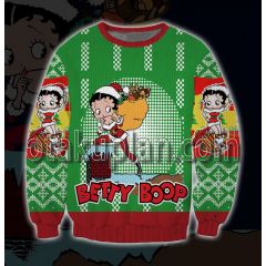 Betty Boop Drawing Christmas 3D Printed Ugly Christmas Sweatshirt