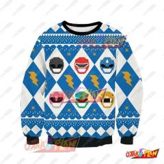 Blue Ranger Power Rangers 3D Print Ugly Christmas Sweatshirt