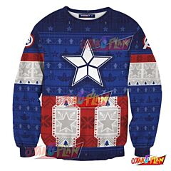 Captain America 3D Print Ugly Christmas Sweatshirt V2