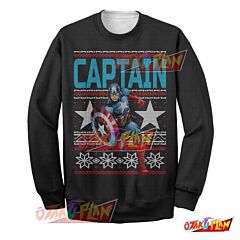 Captain America 3D Print Ugly Christmas Sweatshirt V4