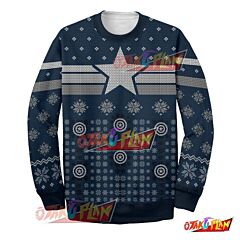 Captain America 3D Print Ugly Christmas Sweatshirt