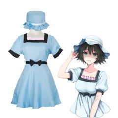 Anime Steins;Gate Shiina Mayuri Blue Dress Cosplay Costume with Hat