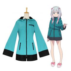 Anime Eromanga Sensei Sagiri Izumi Dark Green Coat Cosplay Costume