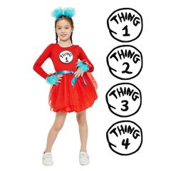 Girls Dr Seuss Cat In The Hat Thing Costume set