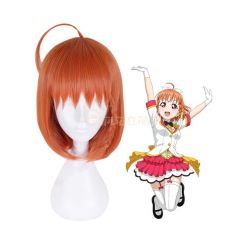 Anime LoveLive!Sunshine!! Takami Chika Long Orange Cosplay Wigs