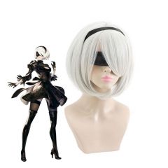 Action Role-playing Nier Automata 2b YoRHa No.2 Type B Silver Short Cosplay Wigs
