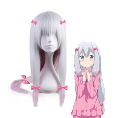Anime Eromanga Sensei Sagiri Izumi Long Silver Fade Purple Cosplay Wigs