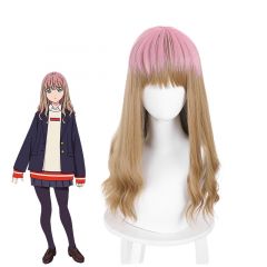 Anime SSSS.DYNAZENON Minami Yume Pink Gradient Brown Long Curly Cosplay Wigs