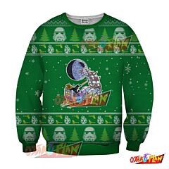 Darth Vader Santa 3D Print Ugly Christmas Sweatshirt Green
