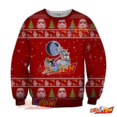 Darth Vader Santa 3D Print Ugly Christmas Sweatshirt Red