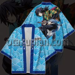 Demon Slayer Giyu Tomioka Blue Kimono Anime Cosplay Jacket