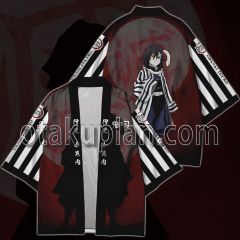 Demon Slayer Obanai Iguro Black Kimono Anime Cosplay Jacket