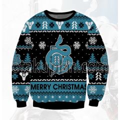 Destiny 2 Hunter Blue 3D Printed Ugly Christmas Sweatshirt