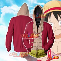 One Piece Monkey D. Luffy Hoodie Cosplay Jacket Zip Up