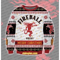 Fireball Cinnamon Whisky Ugly Christmas Sweatshirt
