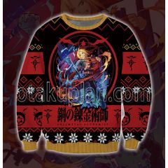 Fullmetal Alchemist Edward Elric 3D Printed Ugly Christmas Sweatshirt