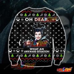 Funny Maleficent Knitting Pattern 3D Print Ugly Christmas Sweatshirt