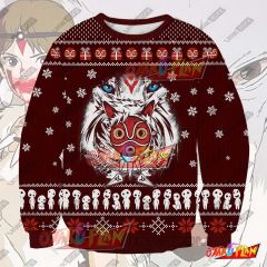 Ghibli Princess Mononoke V2 3D Print Ugly Christmas Sweatshirt