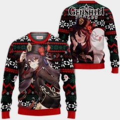Hu Tao Ugly Christmas Sweater Genshin Impact Hoodie Shirt