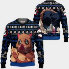 Inosuke Ugly Christmas Sweater Demon Slayer 1 Hoodie Shirt