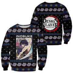 Inosuke Ugly Christmas Sweater Demon Slayer Hoodie Shirt