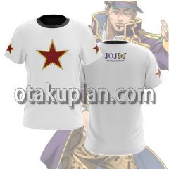 JoJo's Bizarre Adventure Stone Ocean Jotaro Kujo Red Star White Cosplay T-shirt